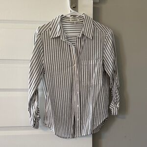 Heartloom Navy and White Striped Button-Down Shirt